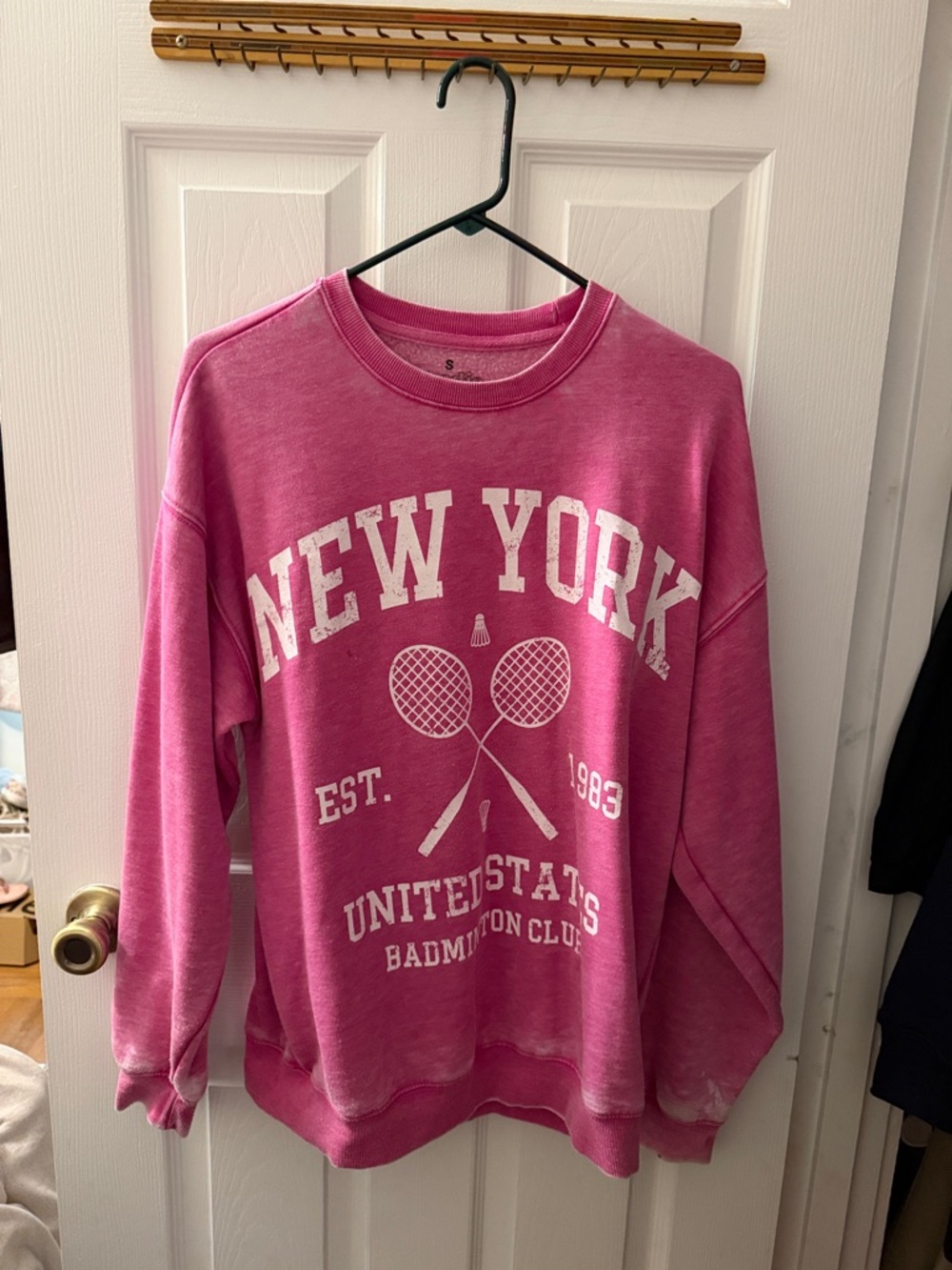 New York Pink Graphic Sweatshirt - Women's Casual Pullover